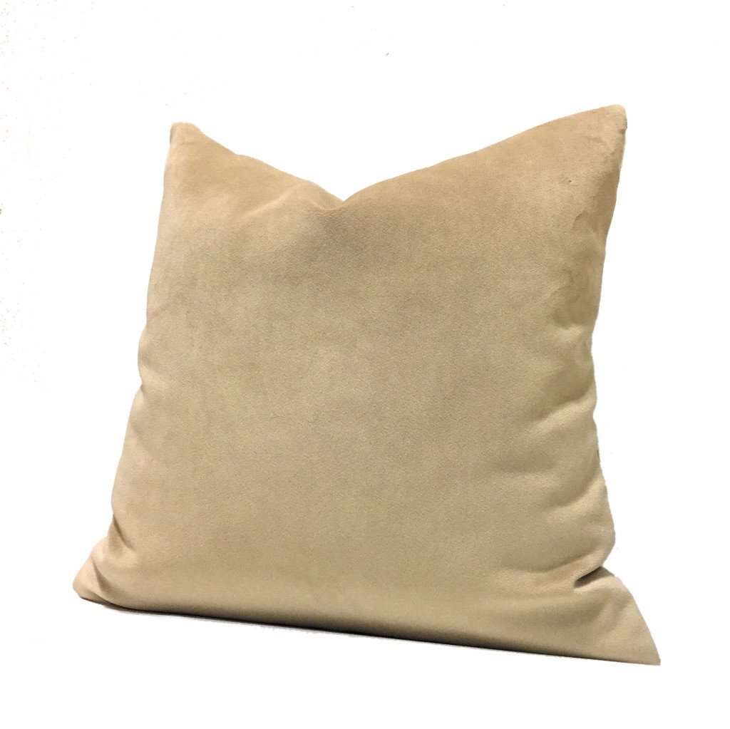 Solid Fawn Beige Brooklyn Velvet Pillow Cover Cushion Pillow Case Euro Sham 16x16 18x18 20x20 22x22 24x24 26x26 28x28 Lumbar Pillow 12x18 12x20 12x24 14x20 16x26 by Aloriam