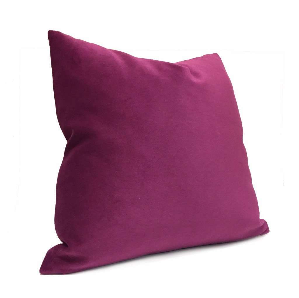 Solid Magenta Purple Brooklyn Velvet Pillow Cover Cushion Pillow Case Euro Sham 16x16 18x18 20x20 22x22 24x24 26x26 28x28 Lumbar Pillow 12x18 12x20 12x24 14x20 16x26 by Aloriam