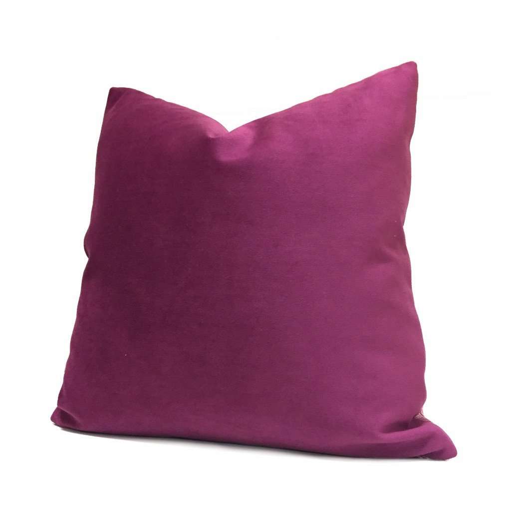 Solid Magenta Purple Brooklyn Velvet Pillow Cover Cushion Pillow Case Euro Sham 16x16 18x18 20x20 22x22 24x24 26x26 28x28 Lumbar Pillow 12x18 12x20 12x24 14x20 16x26 by Aloriam