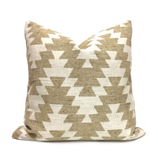 Southwest Ethnic Tribal Tan Oatmeal Beige Chevron Pillow Cover Cushion Pillow Case Euro Sham 16x16 18x18 20x20 22x22 24x24 26x26 28x28 Lumbar Pillow 12x18 12x20 12x24 14x20 16x26 by Aloriam