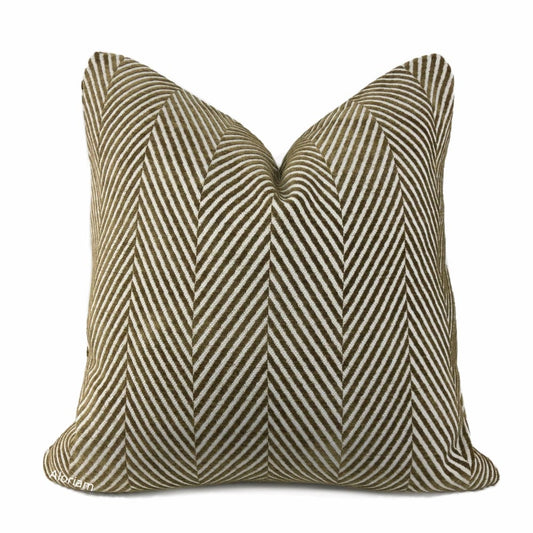 Spencer Brown White Herringbone Chenille Pillow Cover - Aloriam