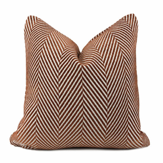 Spencer Rust White Herringbone Pillow Cover - Aloriam