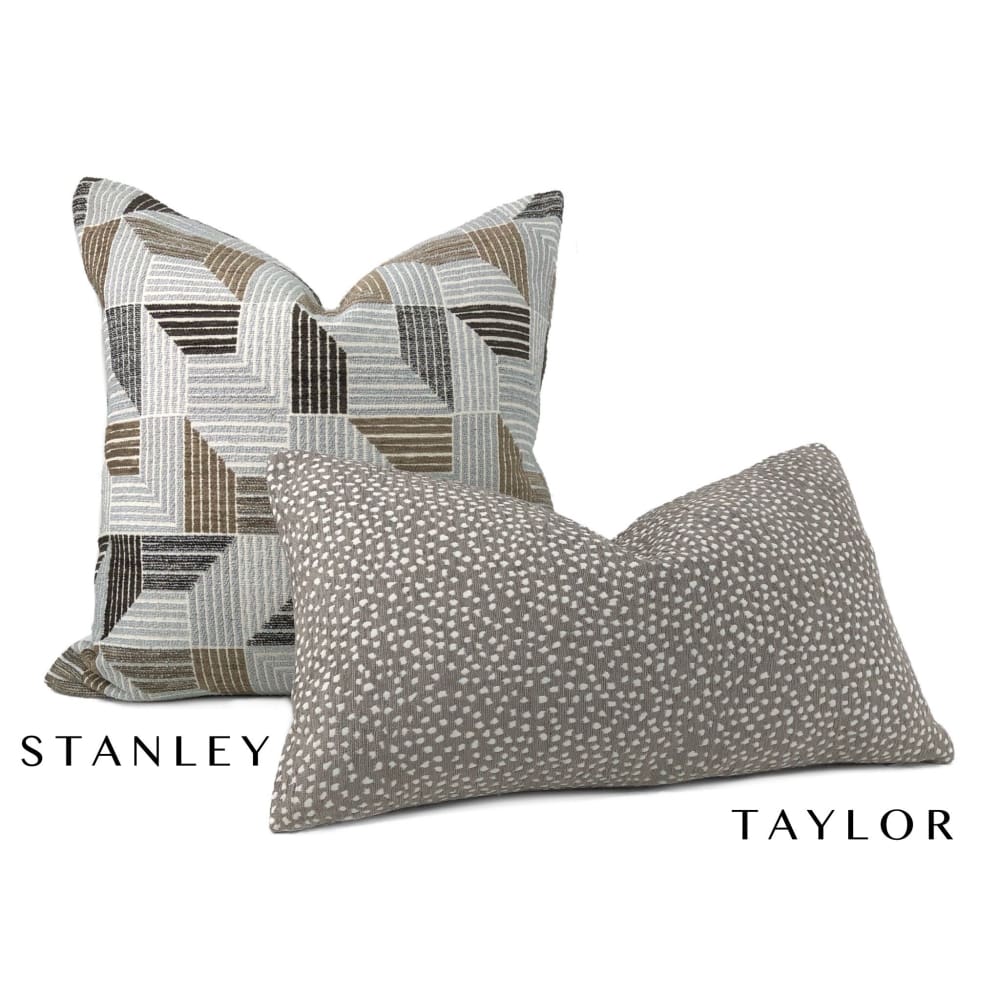 Stanley Brown Gray Retro Cross Hatch Chenille Pillow Cover - Aloriam