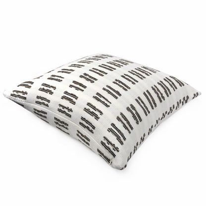 Stewart White Brown Textured Stripe Pillow Cover (Performance fabric) - Aloriam