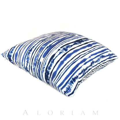 Suburban Home Abstract Lines Blue White Stripes Cotton Print Pillow Cover Cushion Pillow Case Euro Sham 16x16 18x18 20x20 22x22 24x24 26x26 28x28 Lumbar Pillow 12x18 12x20 12x24 14x20 16x26 by Aloriam