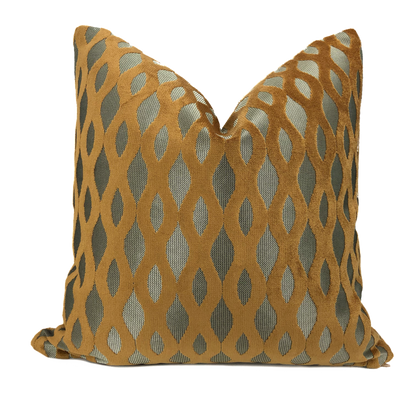 Sullivan Harvest Gold Wavy Stripe Velvet Pillow - Aloriam