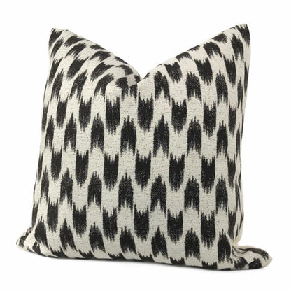 Sumatra Black Cream Ikat Arrows Pillow Cover - Aloriam