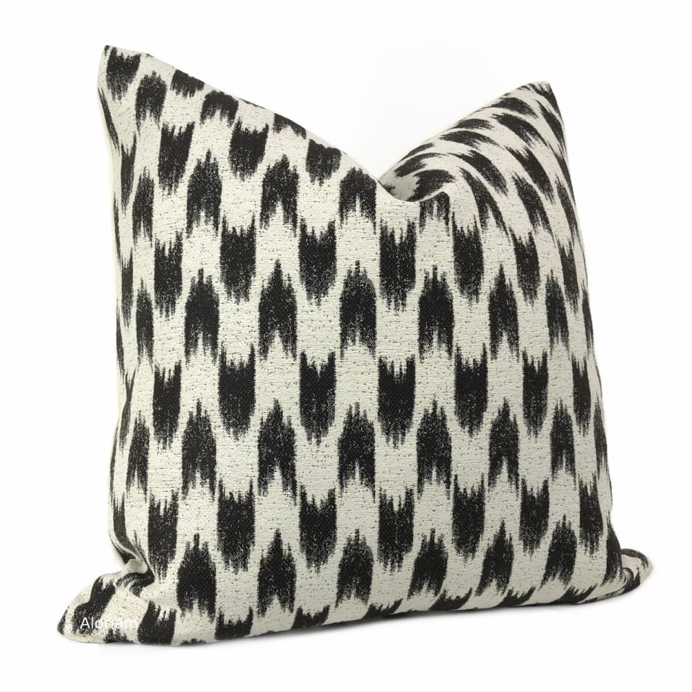 Sumatra Black Cream Ikat Arrows Pillow Cover - Aloriam