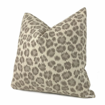 Sunbrella Taupe Brown Cream Leopard Spot Pillow Cover (Performance fabric) - Aloriam