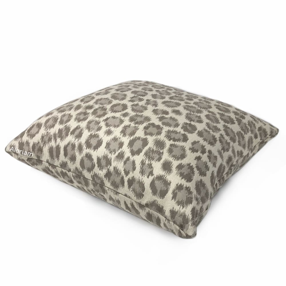 Sunbrella Taupe Brown Cream Leopard Spot Pillow Cover (Performance fabric) - Aloriam