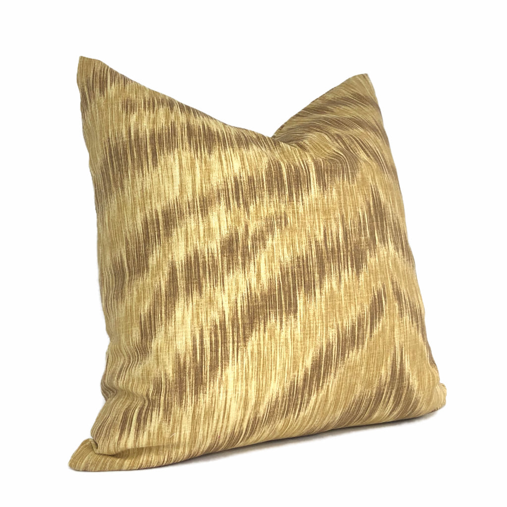 Candice Olson Surit Sahara Tan Brown Animal Stripe Linen Pillow Cover