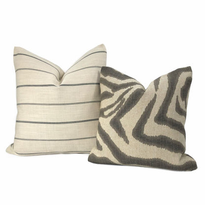 Talbot Black Beige Modern Farmhouse Stripe Pillow Cover - Aloriam