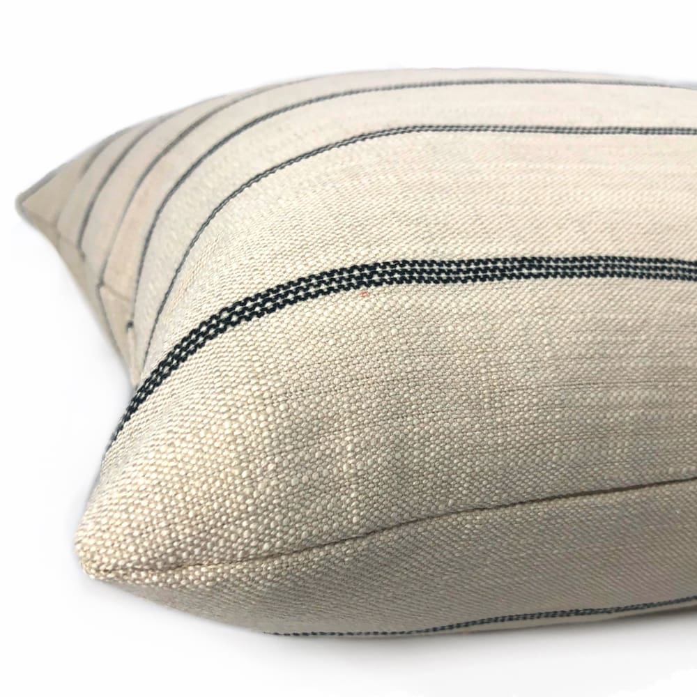 Talbot Black Beige Modern Farmhouse Stripe Pillow Cover - Aloriam