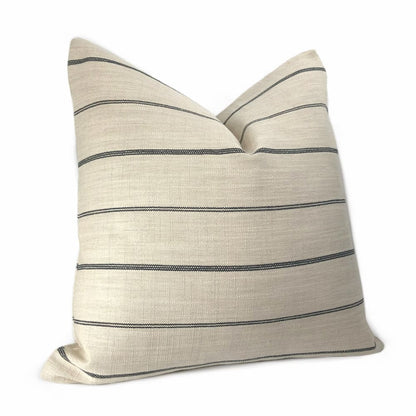 Talbot Black Beige Modern Farmhouse Stripe Pillow Cover - Aloriam