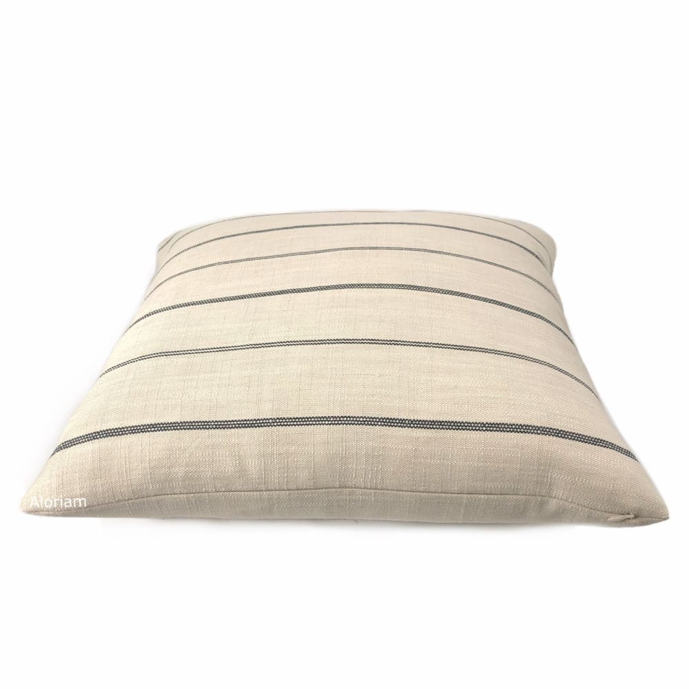 Talbot Black Beige Modern Farmhouse Stripe Pillow Cover - Aloriam