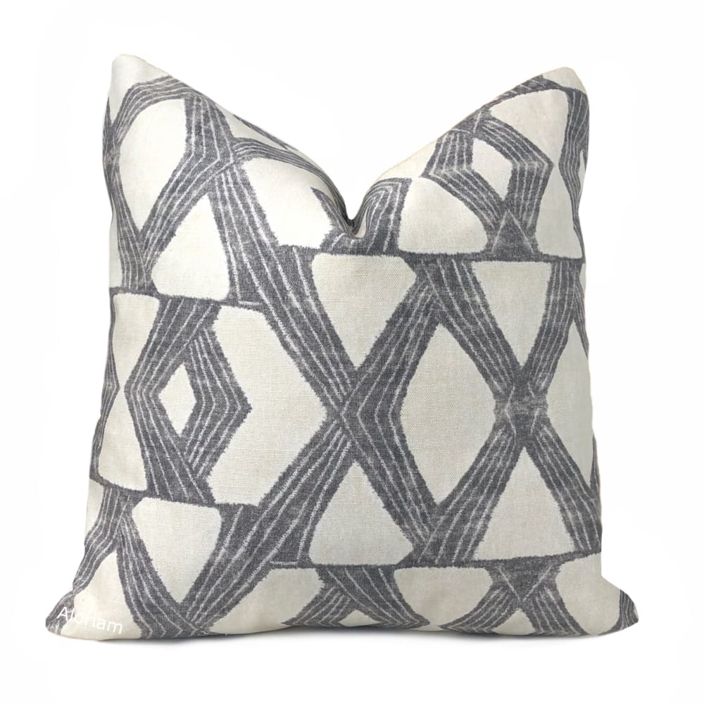 Tanaka Gray Cream X Print Pillow Cover - Aloriam