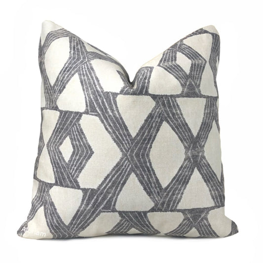 Tanaka Gray Cream X Print Pillow Cover - Aloriam