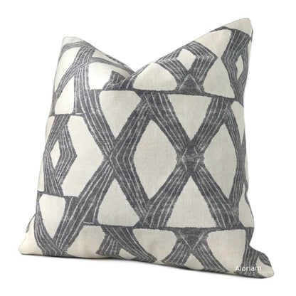 Tanaka Gray Cream X Print Pillow Cover - Aloriam