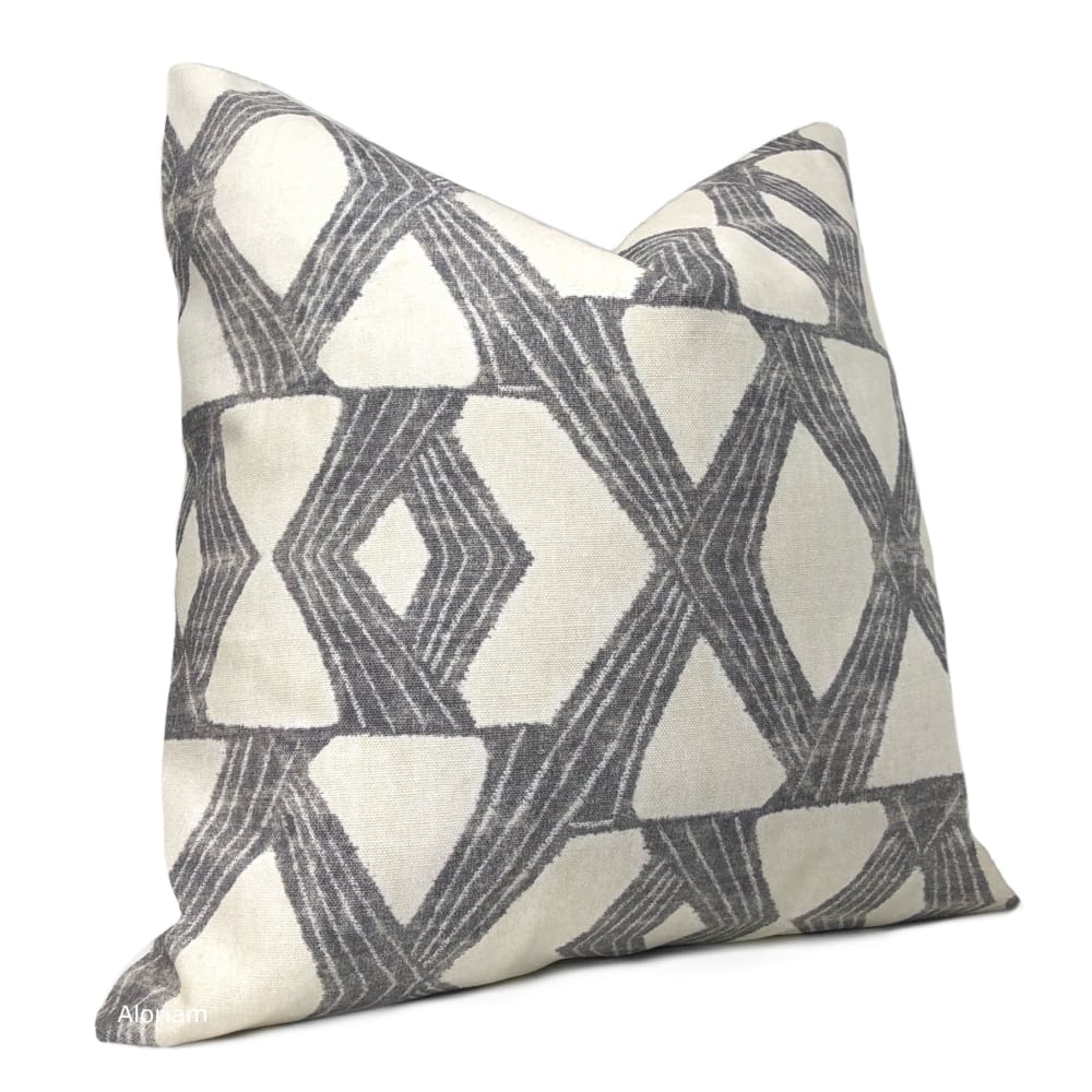 Tanaka Gray Cream X Print Pillow Cover - Aloriam