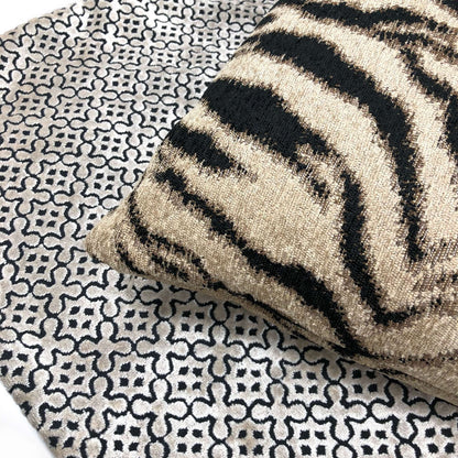 Taupe Black Tiger Stripe Chenille Pillow Cover Cushion Pillow Case Euro Sham 16x16 18x18 20x20 22x22 24x24 26x26 28x28 Lumbar Pillow 12x18 12x20 12x24 14x20 16x26 by Aloriam