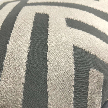 Taupe Gray Geometric Chevron Zig Zag Cut Velvet Texture Pillow Cover Cushion Pillow Case Euro Sham 16x16 18x18 20x20 22x22 24x24 26x26 28x28 Lumbar Pillow 12x18 12x20 12x24 14x20 16x26 by Aloriam