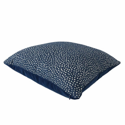 Taylor Navy Blue White Dots Chenille Pillow Cover - Aloriam