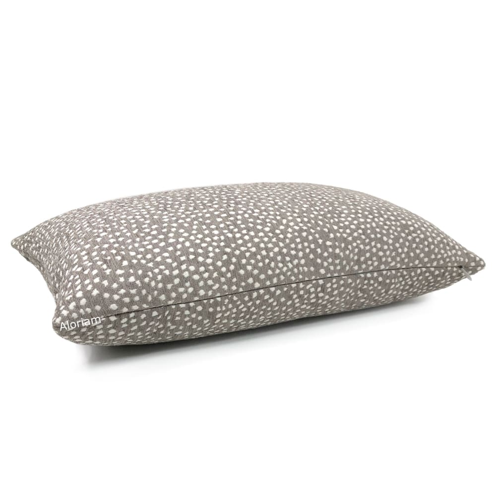 Taylor Taupe Brown White Dots Chenille Pillow Cover - Aloriam