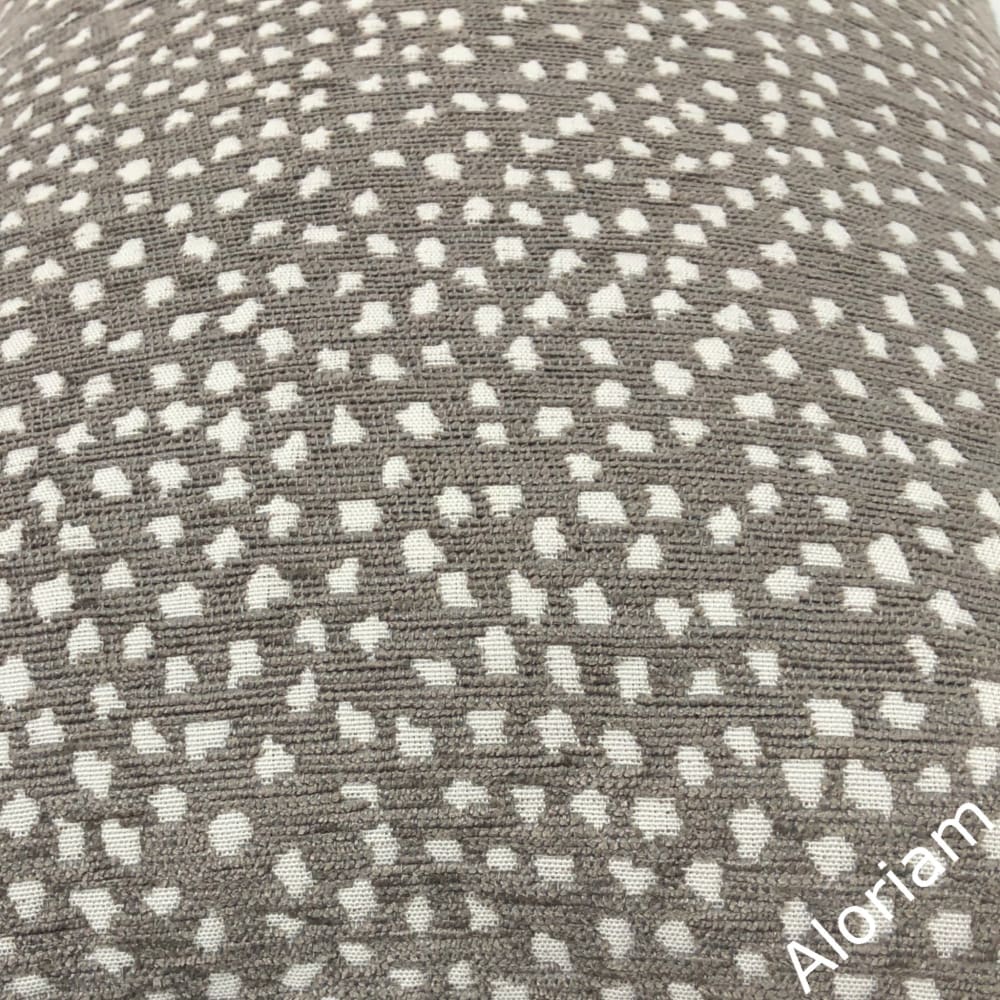 Taylor Taupe Brown White Dots Chenille Pillow Cover - Aloriam