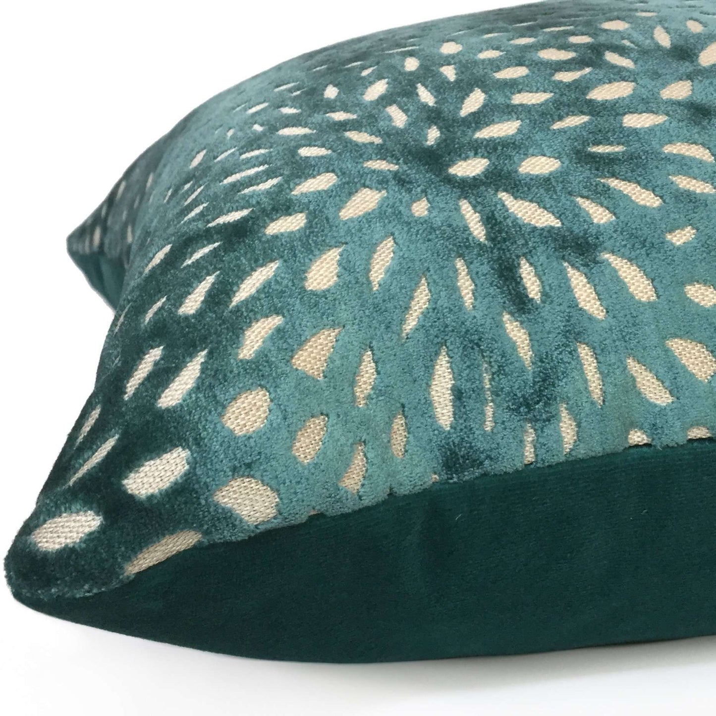 Teal Green Floral Web Velvet Pillow Sham