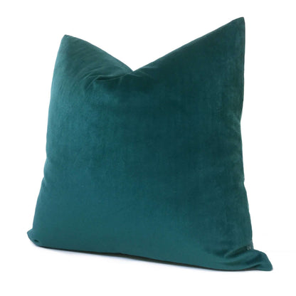 Teal Green Libretto Velvet Decorative Pillow Cover