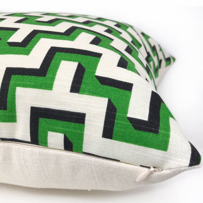 Tetris Green Black White Geometric Print Pillow Cover - Aloriam