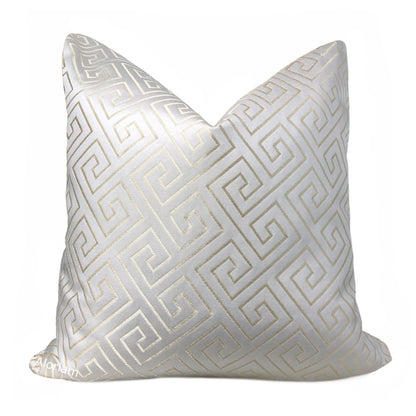 Theseus Cream Gold Greek Key Pillow Cover - Aloriam