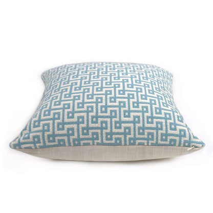 Thibaut Circuit Aqua Blue Cream Geometric Switchback Pillow Cover Cushion Pillow Case Euro Sham 16x16 18x18 20x20 22x22 24x24 26x26 28x28 Lumbar Pillow 12x18 12x20 12x24 14x20 16x26 by Aloriam