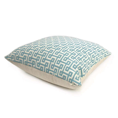 Thibaut Circuit Aqua Blue Cream Geometric Switchback Pillow Cover Cushion Pillow Case Euro Sham 16x16 18x18 20x20 22x22 24x24 26x26 28x28 Lumbar Pillow 12x18 12x20 12x24 14x20 16x26 by Aloriam