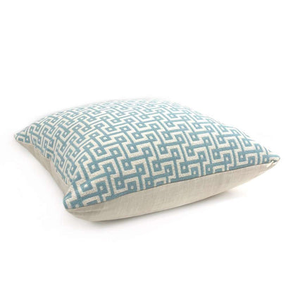 Thibaut Circuit Aqua Blue Cream Geometric Switchback Pillow Cover Cushion Pillow Case Euro Sham 16x16 18x18 20x20 22x22 24x24 26x26 28x28 Lumbar Pillow 12x18 12x20 12x24 14x20 16x26 by Aloriam