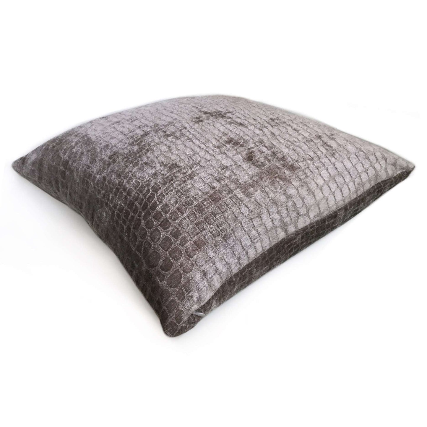 Purple Gray Crocodile Alligator Shiny Chenille Velvet Decorative Pillow Cover