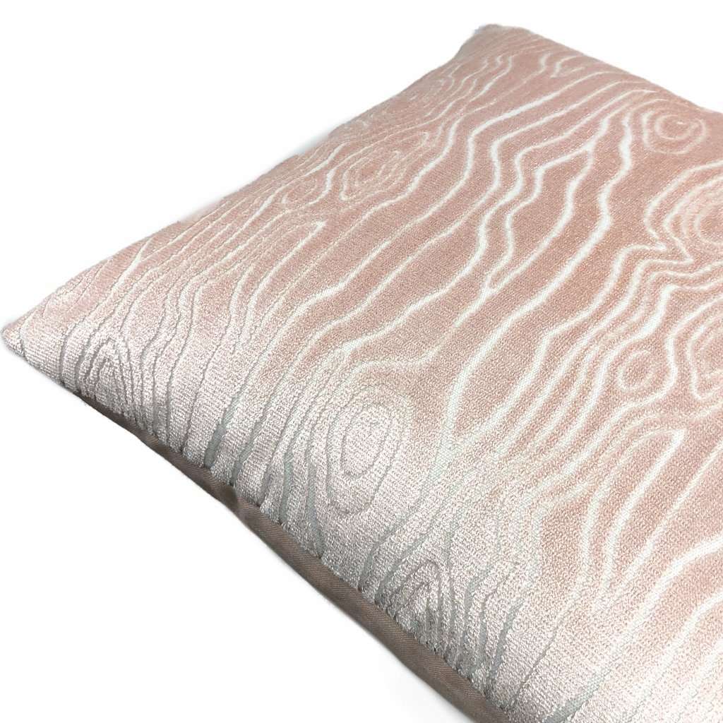 Tobi Fairley Rivers Light Pink Faux Bois Woodgrain Cut Velvet Pillow Cover Cushion Pillow Case Euro Sham 16x16 18x18 20x20 22x22 24x24 26x26 28x28 Lumbar Pillow 12x18 12x20 12x24 14x20 16x26 by Aloriam