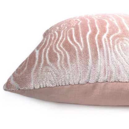 Tobi Fairley Rivers Light Pink Faux Bois Woodgrain Cut Velvet Pillow Cover Cushion Pillow Case Euro Sham 16x16 18x18 20x20 22x22 24x24 26x26 28x28 Lumbar Pillow 12x18 12x20 12x24 14x20 16x26 by Aloriam