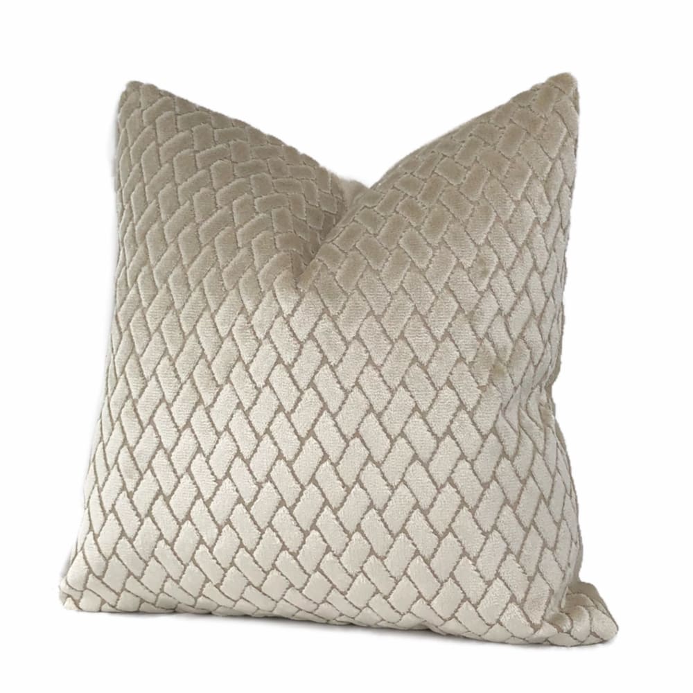 Townsend Stone Tile Geometric Cut Velvet Pillow Cover - Aloriam