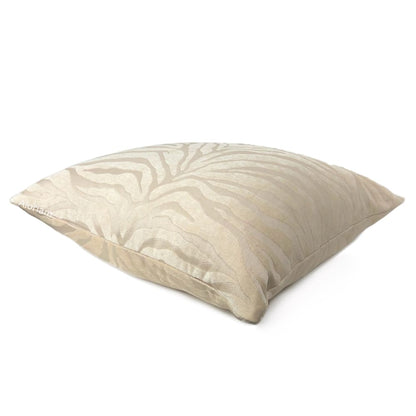 Two Tone Cream Ivory Tiger Stripe Chenille Pillow Cover - Aloriam