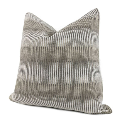 Tyler Taupe Serrated Stripe Chenille Pillow Cover - Aloriam