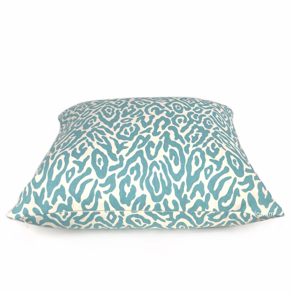 Tyrah Spa Blue Leopard Print Pillow Cover - Aloriam