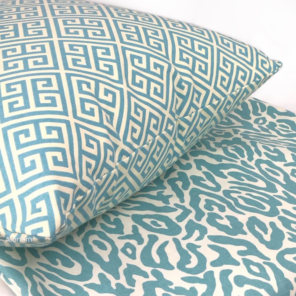 Tyrah Spa Blue Leopard Print Pillow Cover - Aloriam