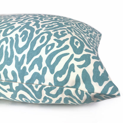 Tyrah Spa Blue Leopard Print Pillow Cover - Aloriam