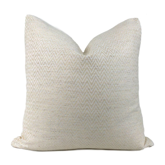 Van Ness Cream Petite Chevron Pillow Cover - Aloriam