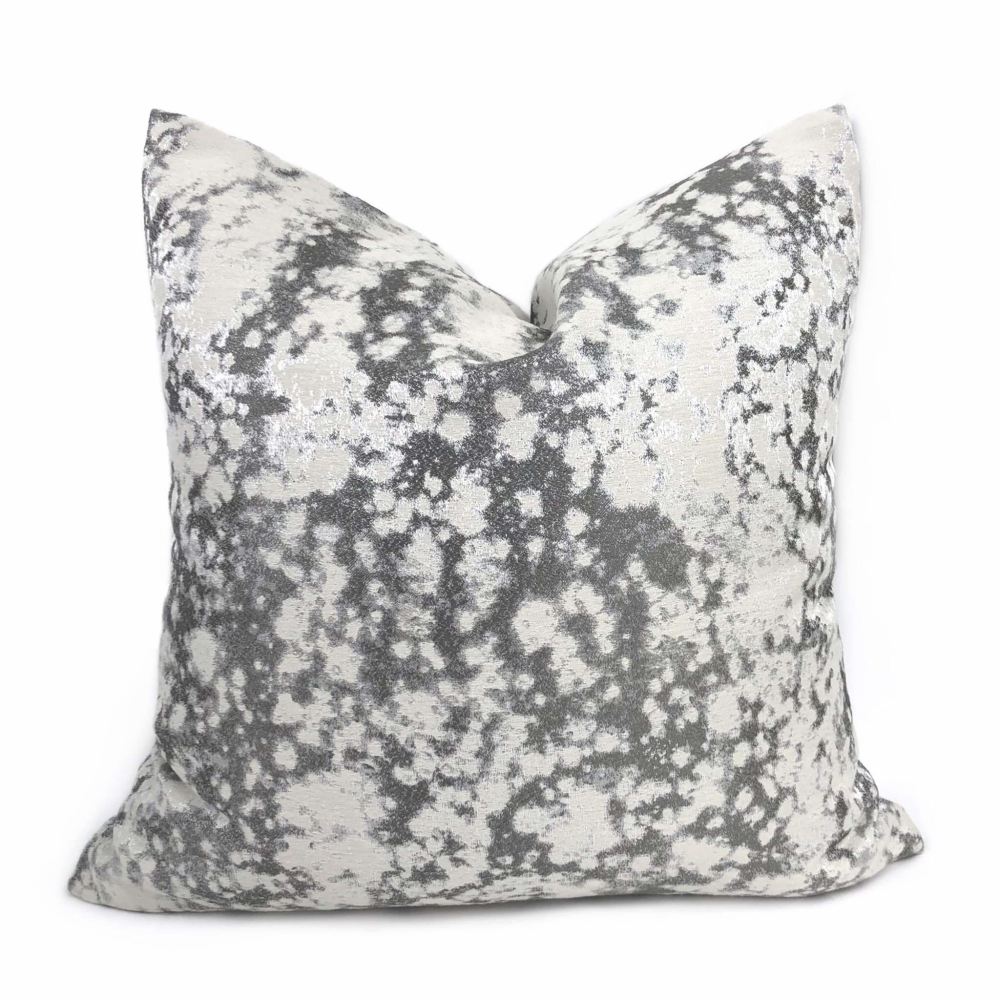 Vilero Shimmer Gray Abstract Pillow Cover Cushion Pillow Case Euro Sham 16x16 18x18 20x20 22x22 24x24 26x26 28x28 Lumbar Pillow 12x18 12x20 12x24 14x20 16x26 by Aloriam