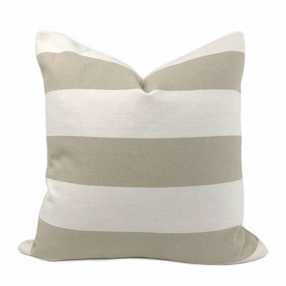 Watson Beige Off-White Wide Cabana Stripe Pillow Cover - Aloriam