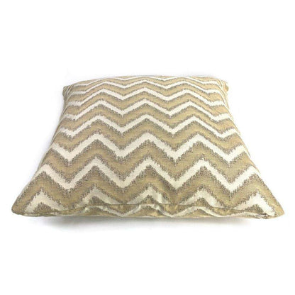 Whitmore Gold & Beige Chevron Stripe Throw Pillow 16x16 18x18 20x20 22x22