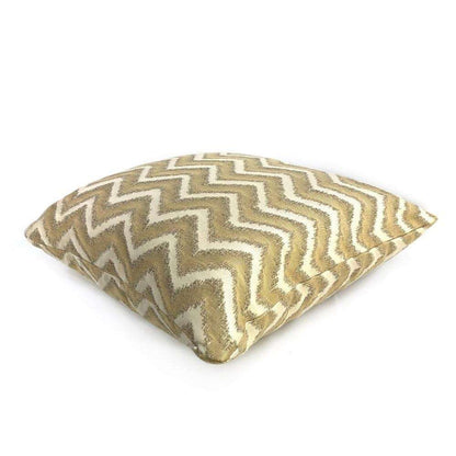 Whitmore Gold & Beige Chevron Stripe Pillow Sham 16x16 18x18 20x20 22x22 24x24 26x26 28x28