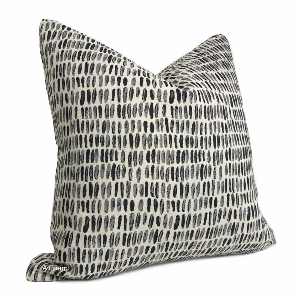 Wilder Black Gray Paint Dabs Pillow Cover - Aloriam